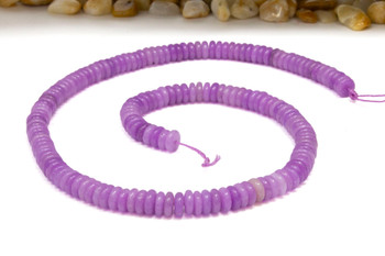 Jade Polished 2x6mm Smooth Rondelle - Dyed Light Orchid