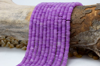 Jade Polished 2x6mm Smooth Rondelle - Dyed Light Orchid