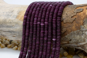 Jade Polished 2x6mm Smooth Rondelle - Dyed Merlot