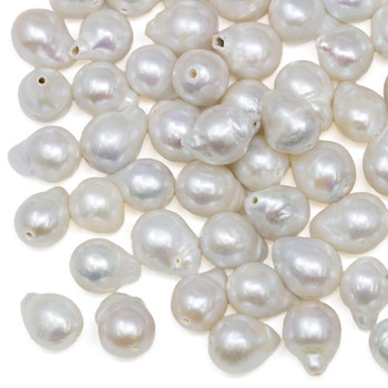 Edison Freshwater Pearl Polished 8-9mm White Baroque - Sold Individually