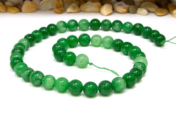 Jade Polished 8mm Round Dyed Dark Green Marble