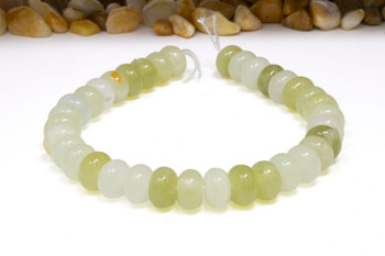 Natural New Jade Polished 6x10mm Rondelle