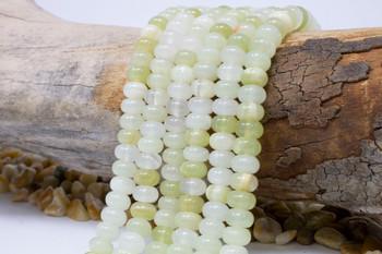 Natural New Jade Polished 6x10mm Rondelle