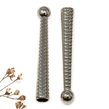 Platinum Plated  Alloy 50x7mm Cone Cord Ends