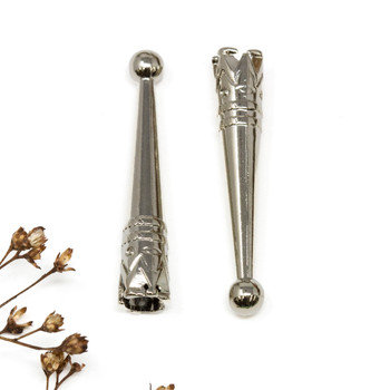 Platinum Plated  Alloy 34x6mm Bolo Tie End