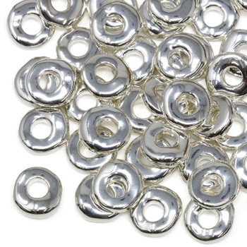 Silver Plated Polished 10.5-11mm Anti Tarnish Nugget Spacer - 4mm Hole