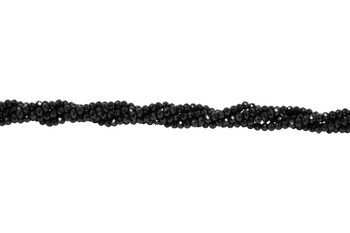 Black Spinel Polished 4mm Faceted Rondelle