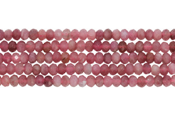 Pink Tourmaline Polished 2.5x4mm Faceted Rondel