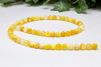 Yellow Mother of Pearl Polished 6mm Round