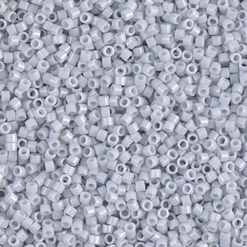 Delicas Size 11 Miyuki Seed Beads -- 209 Opaque Light Grey Luster