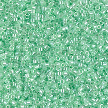Delicas Size 11 Miyuki Seed Beads -- 237 Crystal Luster / Light Green Lined 