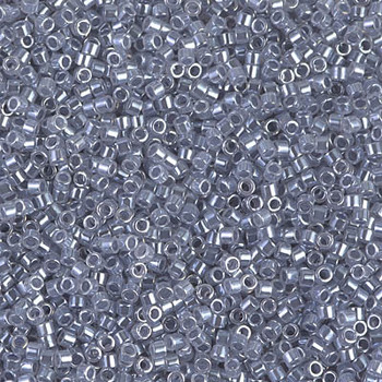 Delicas Size 11 Miyuki Seed Beads -- 242 Crystal Luster / Grey Lined 