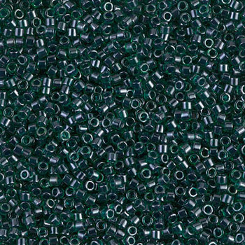 Delicas Size 11 Miyuki Seed Beads -- 275 Green / Teal Luster Lined