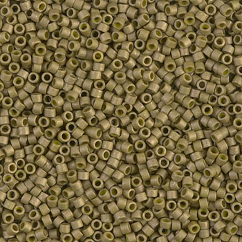 Delicas Size 11 Miyuki Seed Beads -- 371 Metallic Olive Gold Matte