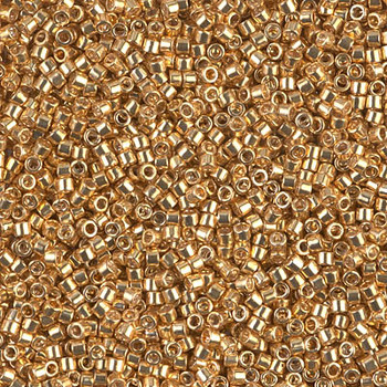 Delicas Size 11 Miyuki Seed Beads -- 410 Galvanized Dyed Yellow Gold