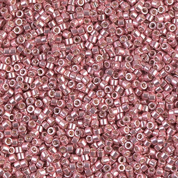 Delicas Size 11 Miyuki Seed Beads -- 435 Galvanized Dyed Pink Blush