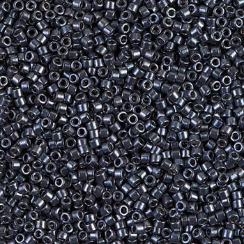 Delicas Size 11 Miyuki Seed Beads -- 453 Galvanized Dyed Dark Gunmetal