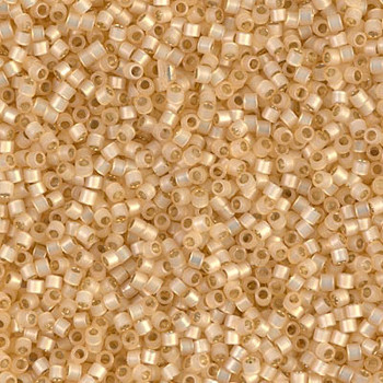Delicas Size 11 Miyuki Seed Beads -- 621 Dyed Beige Alabaster / Silver Lined