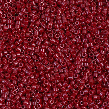 Delicas Size 11 Miyuki Seed Beads -- 654 Dyed Opaque Cranberry