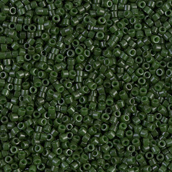 Delicas Size 11 Miyuki Seed Beads -- 663 Dyed Opaque Forest Green