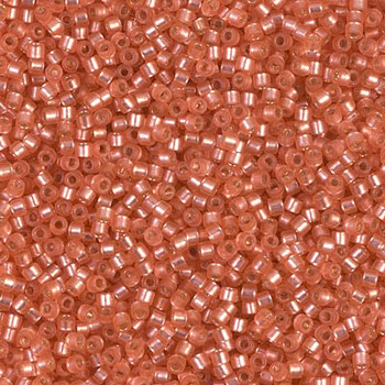 Delicas Size 11 Miyuki Seed Beads -- 684 Dyed Medium Rose Semi Matte / Silver Lined