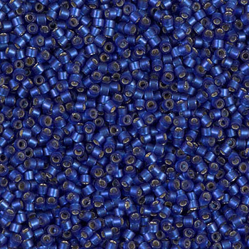 Delicas Size 11 Miyuki Seed Beads -- 693 Dyed Medium Blue Semi Matte / Silver Lined