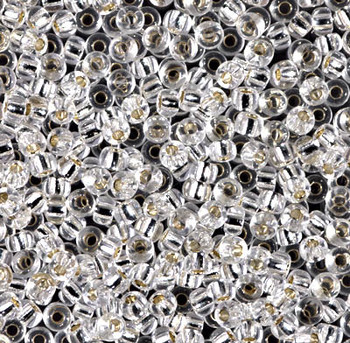 Size 8 Miyuki Seed Beads -- 1 Crystal / Silver Lined