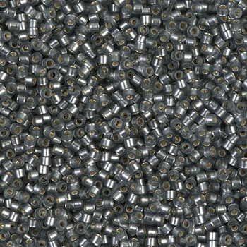 Delicas Size 11 Miyuki Seed Beads -- 697 Grey Semi Matte / Silver Lined