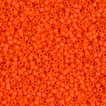 Delicas Size 11 Miyuki Seed Beads -- 752 Opaque Orange Matte