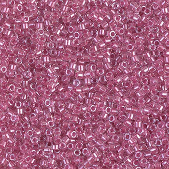 Delicas Size 11 Miyuki Seed Beads -- 902 Crystal / Sparkling Rose Lined