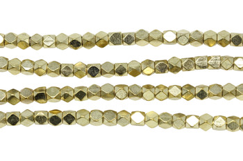 Gold Plated Brass 4.5mm Faceted Cube