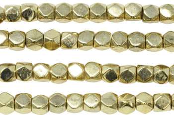 Gold Plated Brass 7mm Faceted Cube
