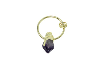 Amethyst Gold Round Pendant