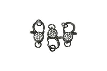 Gunmetal 18x10mm Micro Pave Lobster Clasp