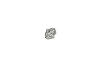 Silver 8x9mm Micro Pave Hamsa Hand Bead