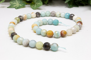 Amazonite Multi Color Polished 8mm Faceted Round