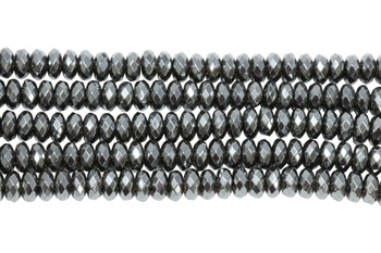 Hematite Polished 3x6mm Faceted Rondel