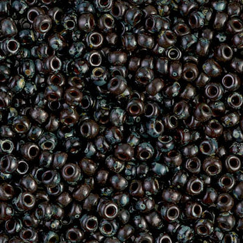 Size 8 Miyuki Seed Beads -- 4504 Picasso Transparent Garnet