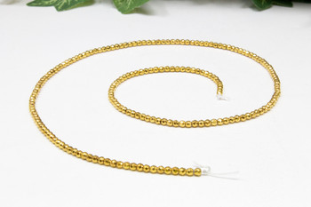 Gold Plated Hematite Polished 2mm Faceted Round