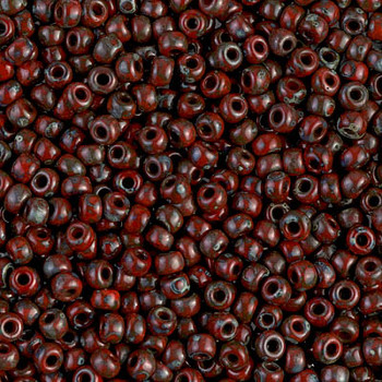 Size 8 Miyuki Seed Beads -- 4513 Picasso Red