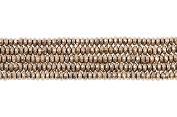 Rose Gold Plated Hematite Polished 2x4mm Faceted Rondelle
