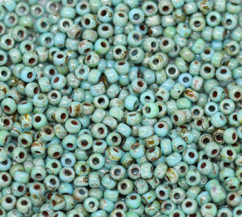 Size 8 Miyuki Seed Beads -- 4514 Picasso Turquoise