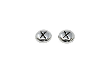 X Alphabet Bead - Rhodium Plated