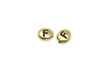 F Alphabet Bead - Gold Plated