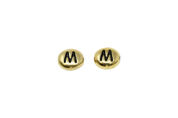M Alphabet Bead - Gold Plated