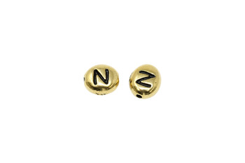 N Alphabet Bead - Gold Plated