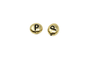 P Alphabet Bead - Gold Plated
