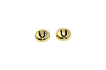 U Alphabet Bead - Gold Plated