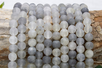 Cloudy Quartz Matte 8mm Round