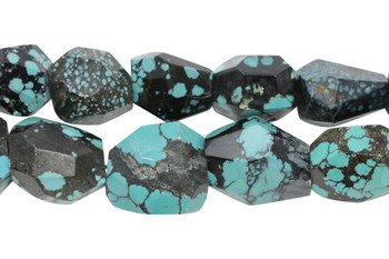 Hubei Turquoise Polished 20mm Faceted Nugget